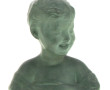 Buste d'enfant souriant en terre cuite p
