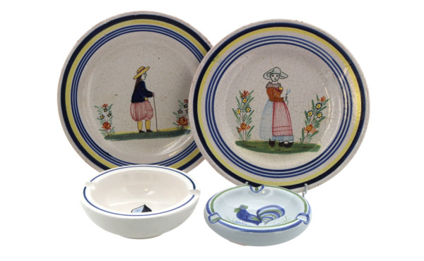 MALICORNE - Paire d'assiettes anciennes 