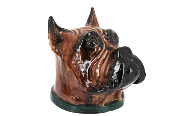 Tête de boxer, faïence années 50. H 18,5