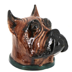 Tête de boxer, faïence années 50. H 18,5