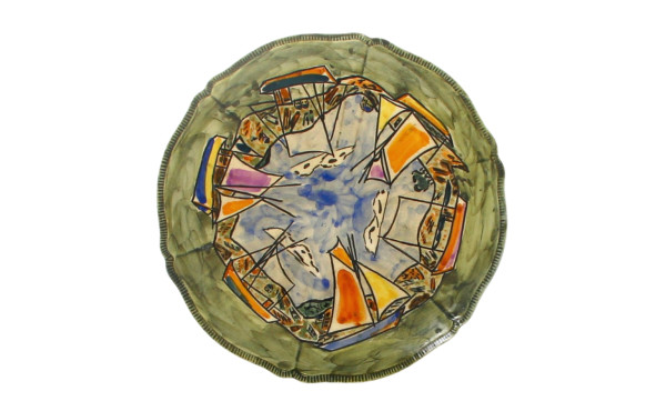 Dessous de plat en faïence polychrome à 