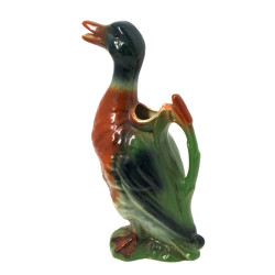 ST CLEMENT - Pichet canard en barbotine,