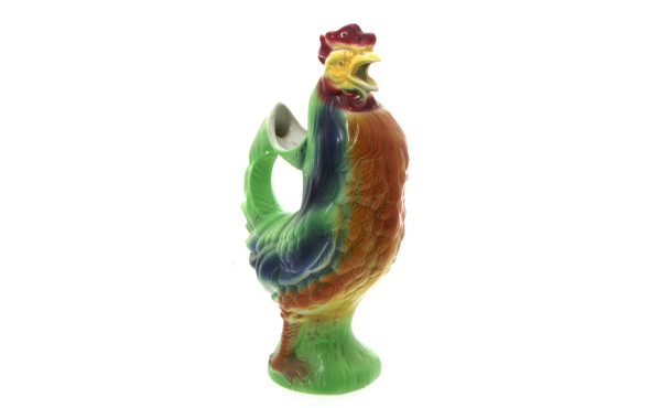 ST CLEMENT - Pichet coq en barbotine, H 