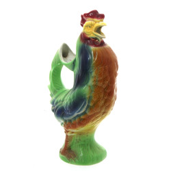 ST CLEMENT - Pichet coq en barbotine, H 