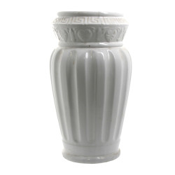 Vase porte parapluie en faience blanche 
