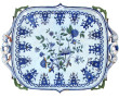 Plat à anses XIXème en faïence polychrom