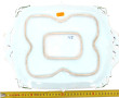 Plat à anses XIXème en faïence polychrom