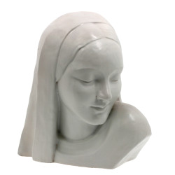 Buste de Vierge voilée en céramique blan