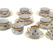 Série de 9 tasses et 6 sous tasses en po