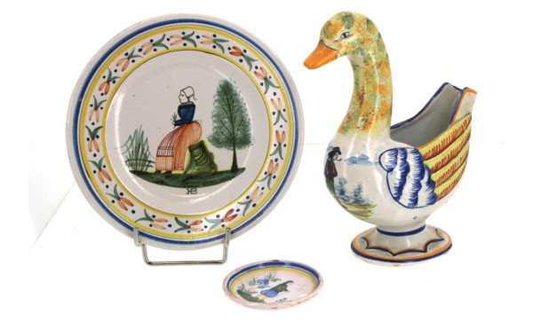 HB et Henriot Quimper - Lot de 3 pièces 