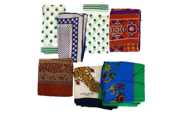 Lot de foulards vintage : 3 carrés en so