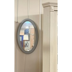 Miroir ovale laqué gris 64 x 40 cm