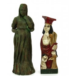 "St ERWAN", sujet en bois sculpté et pol