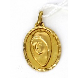 Médaille de la Vierge en or jaune, poinç