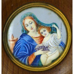 "Vierge à l'Enfant", miniature à vue ron