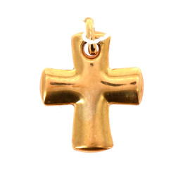 Pendentif croix stylisée en or jaune 9 c