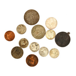 Lot de pièces anciennes dont 2 écus XIXè