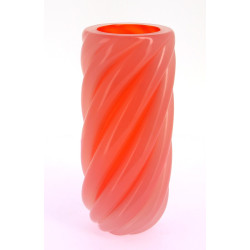 Vase cylindrique en verre opalin rose, d