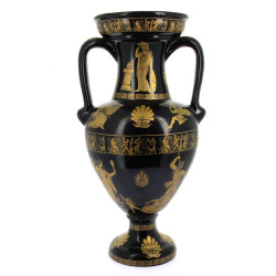 Grand vase à deux anses en céramique noi