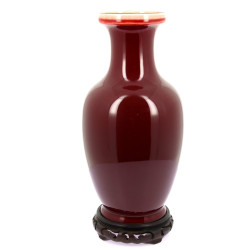 Grand vase balustre chinois couleur sang