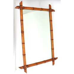 Miroir ancien encadrement bambou, dim° m