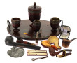 Necessaire de fumeur ancien en bois sur 