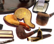 Necessaire de fumeur ancien en bois sur 