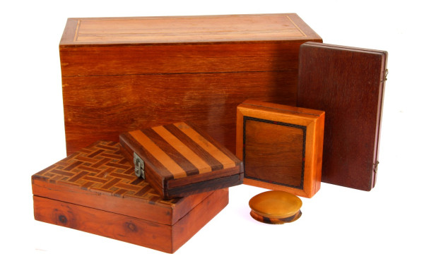 Coffret en bois, H 16,5 x L 32 cm (ouver