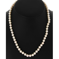 Collier shoker en perles de culture, fer