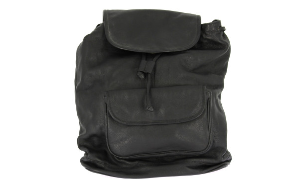 Sac à dos en cuir noir, sans marque, 41 