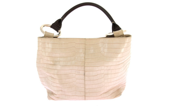 SEQUOIA - Sac seau beige et anse chocola