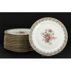 Service de table en porcelaine blanche e