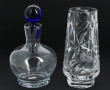 Lot de 2 verreries : vase en cristal pro