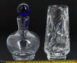 Lot de 2 verreries : vase en cristal pro