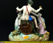 SAXE - Groupe en porcelaine polychrome r