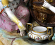 SAXE - Groupe en porcelaine polychrome r