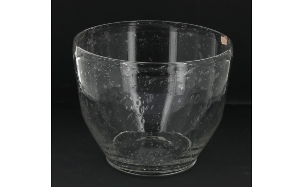 Coupe creuse en verre bullé transparent,