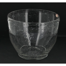 Coupe creuse en verre bullé transparent,