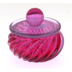 MURANO - Coffret en verre rose forme côt