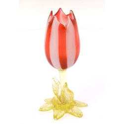 Original vase forme tulipe en verre de c