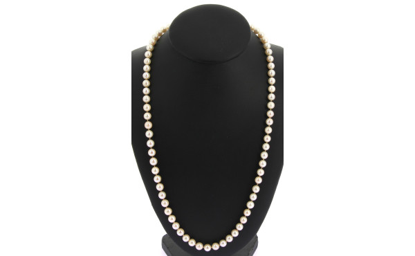 Collier de perles en shoker, fermoir or 