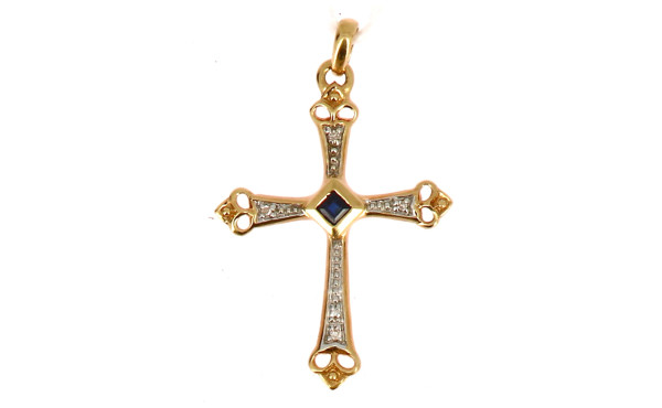 Pendentif croix en or jaune 18 carats, p