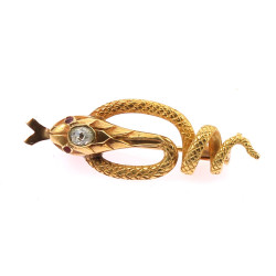 Broche serpent en or jaune 18 carats, po