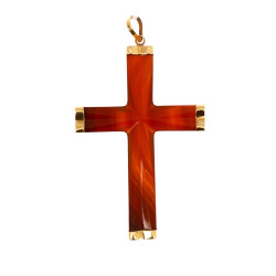 Important pendentif croix en or jaune 18