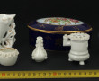 Lot de porcelaines : coffret ovale en po