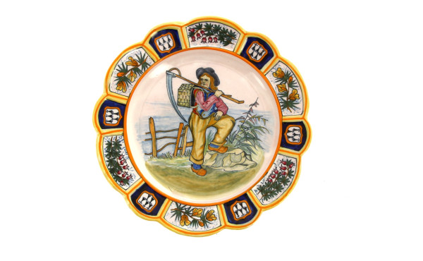 HENRIOT QUIMPER - Assiette à bords conto