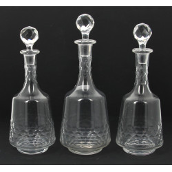 Trois carafes anciennes en cristal, prob