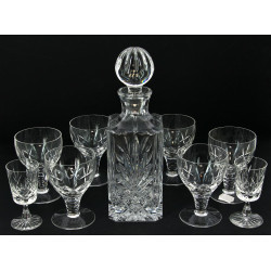 5 verres à pied en cristal, H 11 cm : on