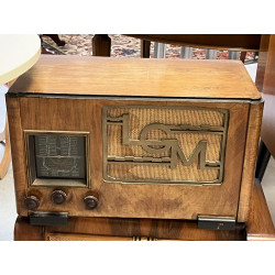 Poste de radio ancien LGM en bois, en l'