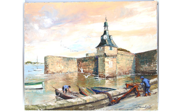 Jacques DURIX (Xxème) "Vue de Concarneau